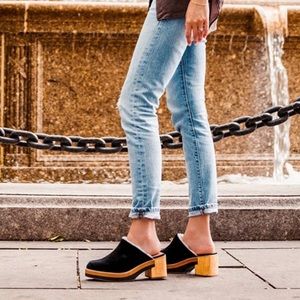 Bernardo Black Suede Clogs